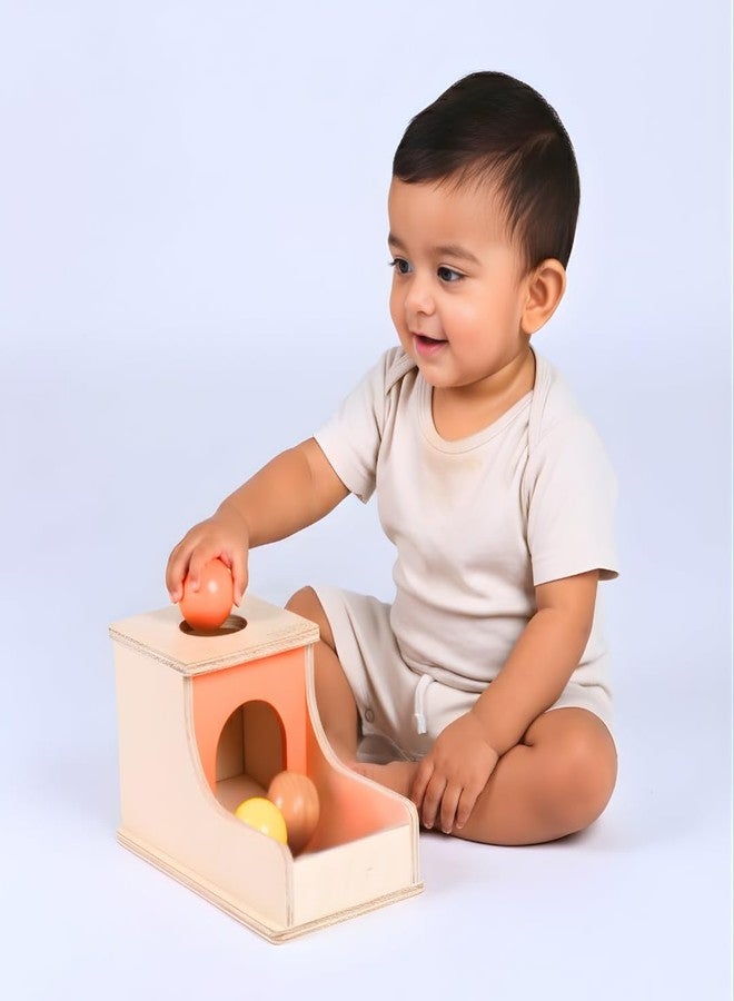 Brainytots Montessori Object Permanence Box with 3 Balls | Wooden Ball Drop Toy for Toddlers 6 Months to 2 Years | Develops Coordination & Cognitive Skills | Science Based Learning Toy - Image 1